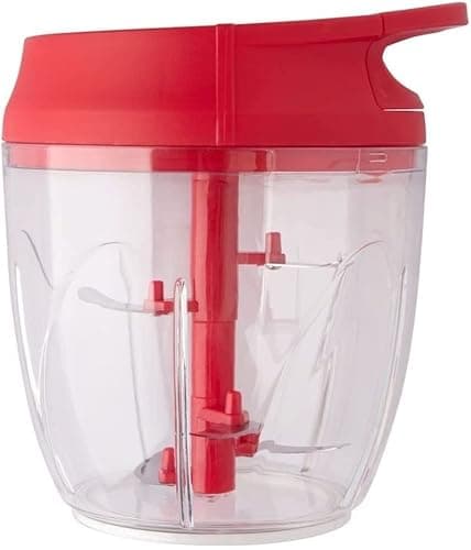 Processador de Alimentos Manual Triturador Mixer 5 Laminas 850ml Vermelho Clink