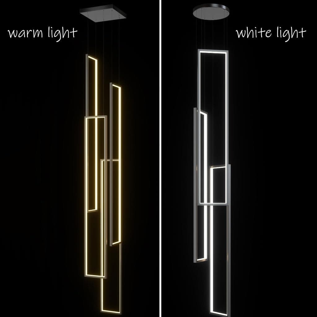 Luminária Pendente LED Regulável com Controle Remoto Longa Cor Prata 100W