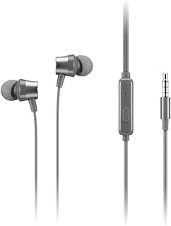 Fones de ouvido intra-auriculares Lenovo 110 analógicos cinza