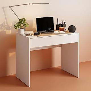 Escrivaninha Pequena com Gaveta Mesa para Estudo Home Office (BRANCO)