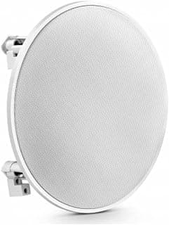 Arandela redonda branca de 6 polegadas para embutir, grade texturizada, fundo branco, ângulo frontal