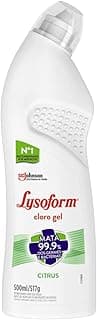 Desinfetante Lysoform Citrus Cloro Gel 500ml, frasco branco com rótulo verde e texto vermelho