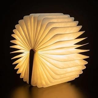 Luminária LED Dobrável em Forma de Livro, Abajur Magnético, Iluminação Difusa, Portátil, 10x9x2,5cm