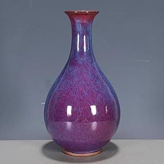 Jarra de porcelana roxa e azul em forma de vaso, 18 cm, ornamentada
