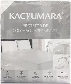 Protetor de colchão impermeável Kacyumara branco para cama solteiro king