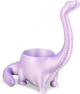 Vaso decorativo de dinossauro lilás, 24 cm, planta artificial