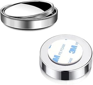 Espelho convexo automotivo ajustável 360 graus, kit 2 unidades, adesivo 3M, prateado