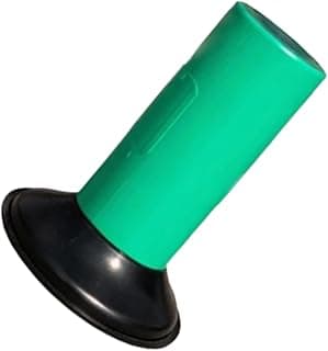 Suporte de bicicleta para carro impresso em 3D, verde e preto, base preta, corpo cilíndrico.