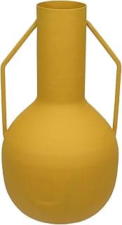 Vaso decorativo garrafa metal amarelo 20x11x11cm Home&Co