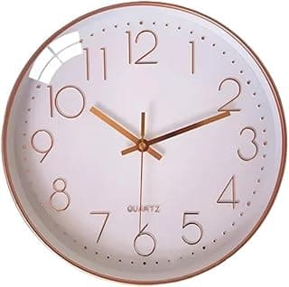 Relógio de Parede 25cm Silencioso Sem Tic-Tac Quartz Branco, Decorativo Moderno para Cozinha, Escritório, Quarto e Sala