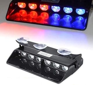 Strobo Giroflex Interno 6 Leds Vermelho Azul Para Fixa Vidro (Vermelho e Azul)