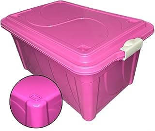 Caixa Organizadora Rosa 60 Litros Agraplast com Trava na Tampa