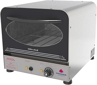 Forno Compacto Elétrico Refratário PRPE-200 Inox Progás 220V, frontal