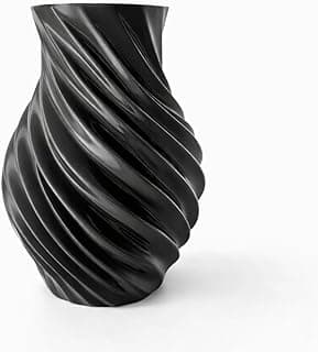 Vaso decorativo espiral preto 3D minimalista para sala