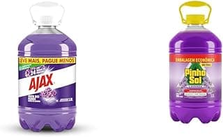 Kit Ajax Limpeza Festa das Flores Lavanda 3,8L + Pinho Sol Desinfetante Lavanda 3,8L