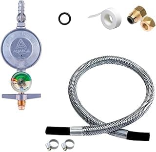 Kit Mangueira Gas Glp 150CM Flexivel Com Regulador 1kg Aliança com manômetro e conexões