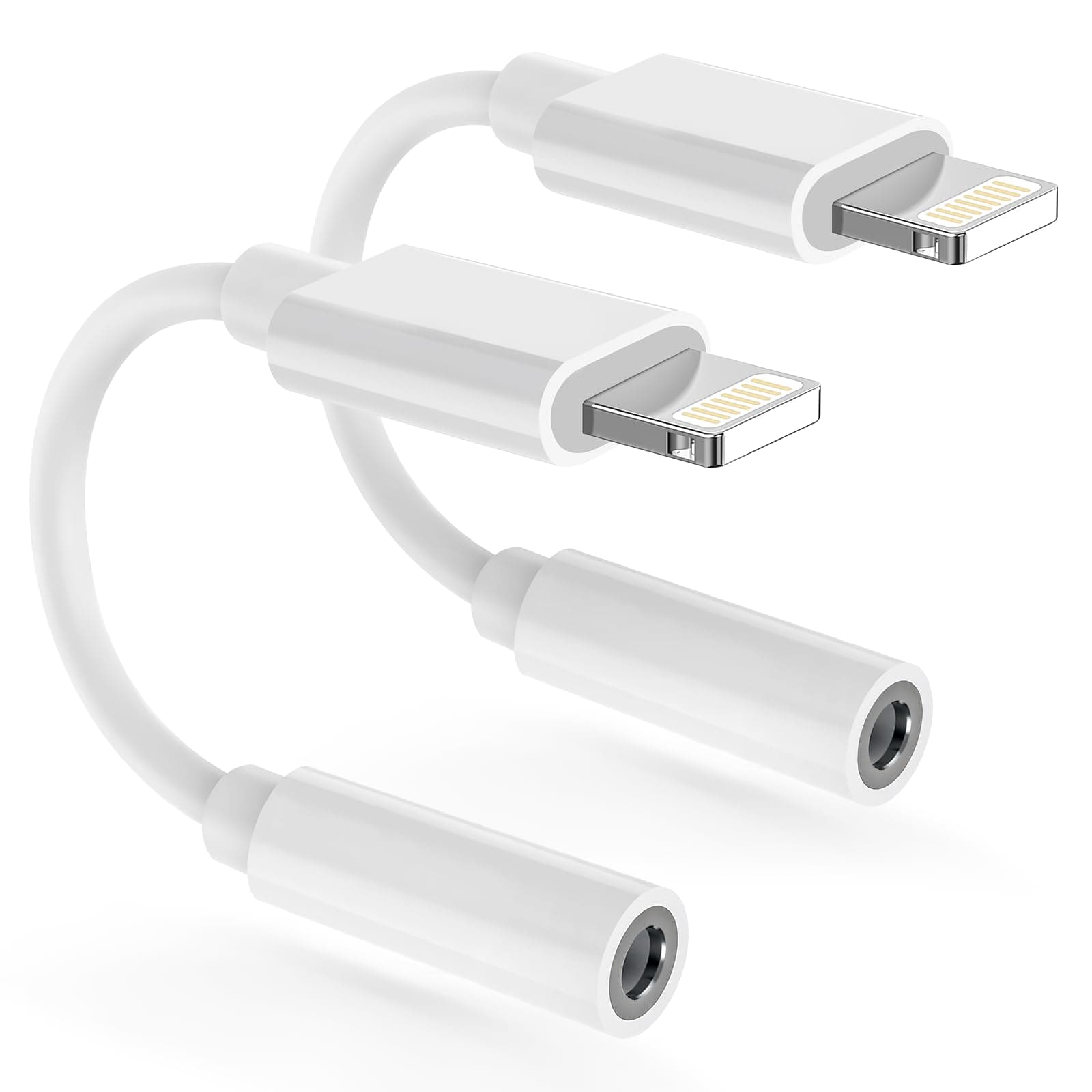 Adaptador Apple Mfi com Chip DAC Integrado Conector 3,5 mm Branco Compatível Iphone Ipad