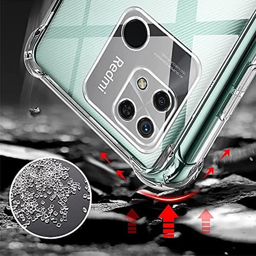 Kit proteção para celular Redmi 10C, capa transparente com resistência a quedas.