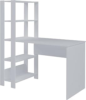 Escrivaninha com Estante Lateral MATCH cor Branco - Artely