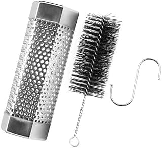 Tubo de fumaça de pellets de aço inoxidável para churrasco com escova e gancho