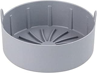 Panela de air fryer de silicone cinza com ventilação em forma de raios