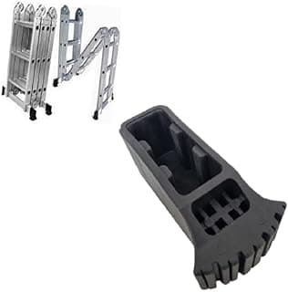 Kit 6 Un Pé Sapata Borracha Escada Articulada Multifuncional Preto 63mmx17mm