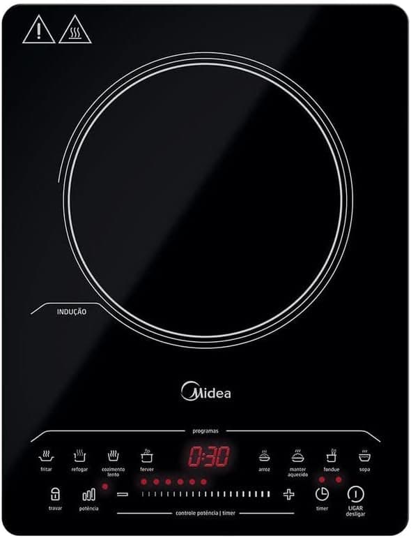 Cooktop Portátil Midea por Indução com 8 Funções Preto 110V