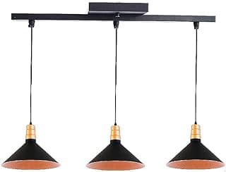 Pendente Chapéu Pequeno Trilho/3 Preto/Cobre, Emalustres