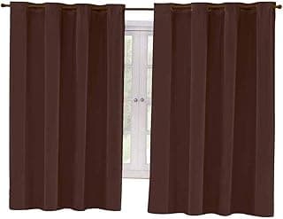 Cortinas blackout marrom para janela, 2,80m x 1,60m, tecido opaco e isolante.