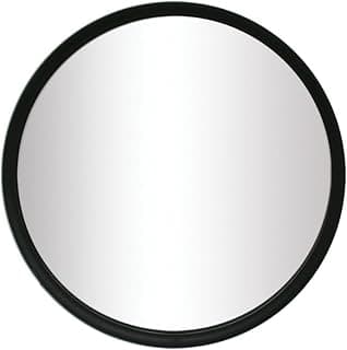 Espelho convexo de ponto cego de aço inoxidável com borda preta - 20 cm