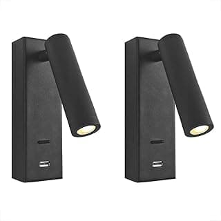 Arandelas de leitura LED direcionáveis 3W USB pretas