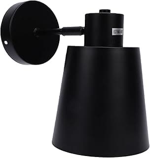 Arandela de parede minimalista preta com luz ajustável