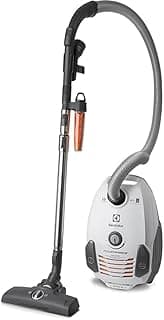 Aspirador de pó Electrolux PowerForce branco com detalhes em preto e cinza, fundo branco