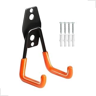 Gancho multiuso parede preto e laranja suporte bicicleta mangueira