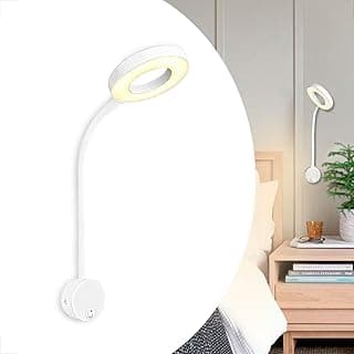 Arandela de leitura direcionável cabeceira LED circular Bet70 branca