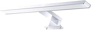 Espelho moderno com luz LED frontal em alumínio cromado para banheiro