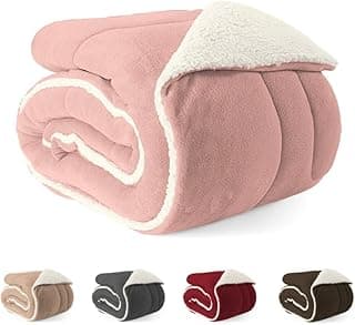 Coberdrom solteiro Sherpa de dupla face macio rosa 2,40m x 1,60m