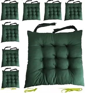 Kit com 4 almofadas de assento verde-musgo 40x40 cm para futon, cadeira e sofá
