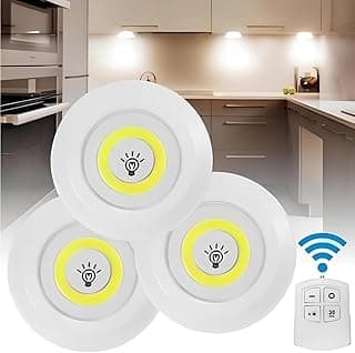 Kit de 3 luminárias LED de sobrepor, sem fio, para teto, parede, escada, com luz de emergência, para quarto, sala, cozinha, banheiro.