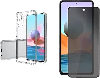 Capa transparente anti-choque para Xiaomi Redmi Note 10/10S com película de vidro 3D