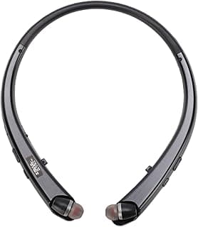 Fones de ouvido Bluetooth Cosiki preto com neckband, isolado em fundo branco.