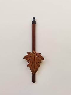Pêndulo de relógio cuco estilo folha de bordo, marrom, 7 1/2 polegadas de comprimento