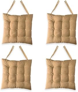Almofadas quadrada bege 40x40 para cadeira banco pallet, 4 unidades