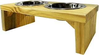 Luppet Comedouro para Cães e gatos Toronto Elevado e com potes de Inox G, 55x26x22cm