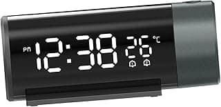 Relógio de mesa digital gazechimp com projeção de hora e temperatura