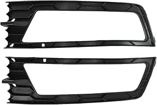 Painel de farol de neblina compatível com Skoda Rapid 2013 2014 2015 2016 2017 (2 peças) Moldura do farol de neblina dianteiro do para-choque Orifício da grade inferior do farol de neblina 5JA807367