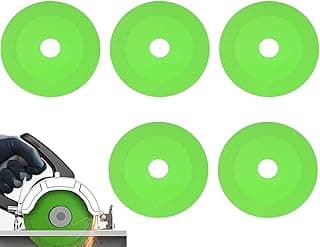 Cinco discos de corte e polimento verdes para serra circular, 5 peças