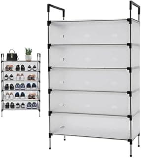 Sapateira Organizadora Vertical Fechada 5 Andares, Prateleira para Hall de Entrada, Closet, Sala, Quarto e Dormitório, Montagem Rápida
