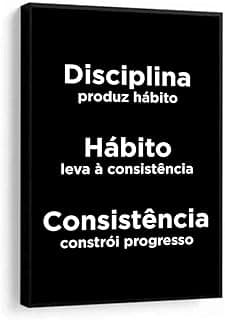 Quadro decorativo com frase motivacional em preto e branco