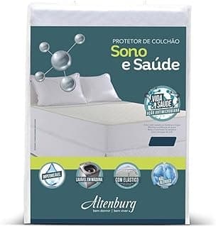 Protetor de colchão Altenburg Queen impermeável, com proteção contra ácaros e impermeável, fundo verde e branco
